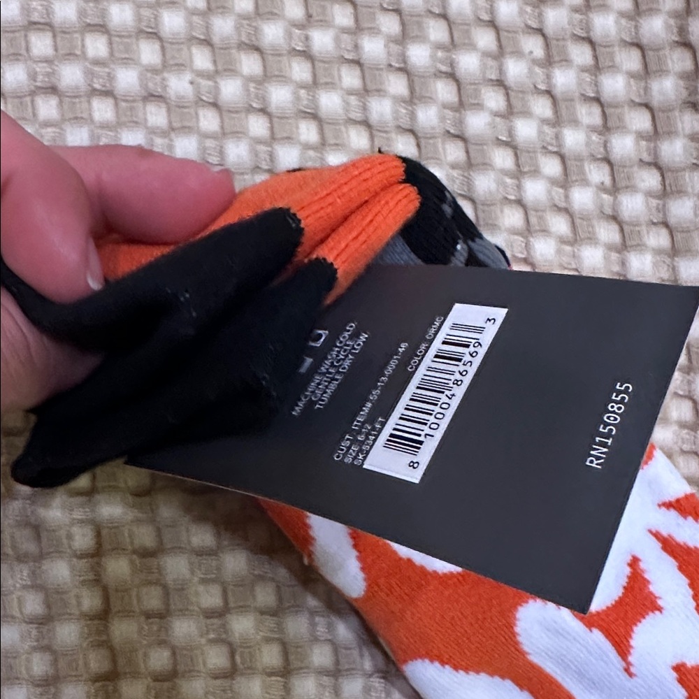 Fort Troff F*** Me Orange and Black Graphic Socks - Picture 4 of 4